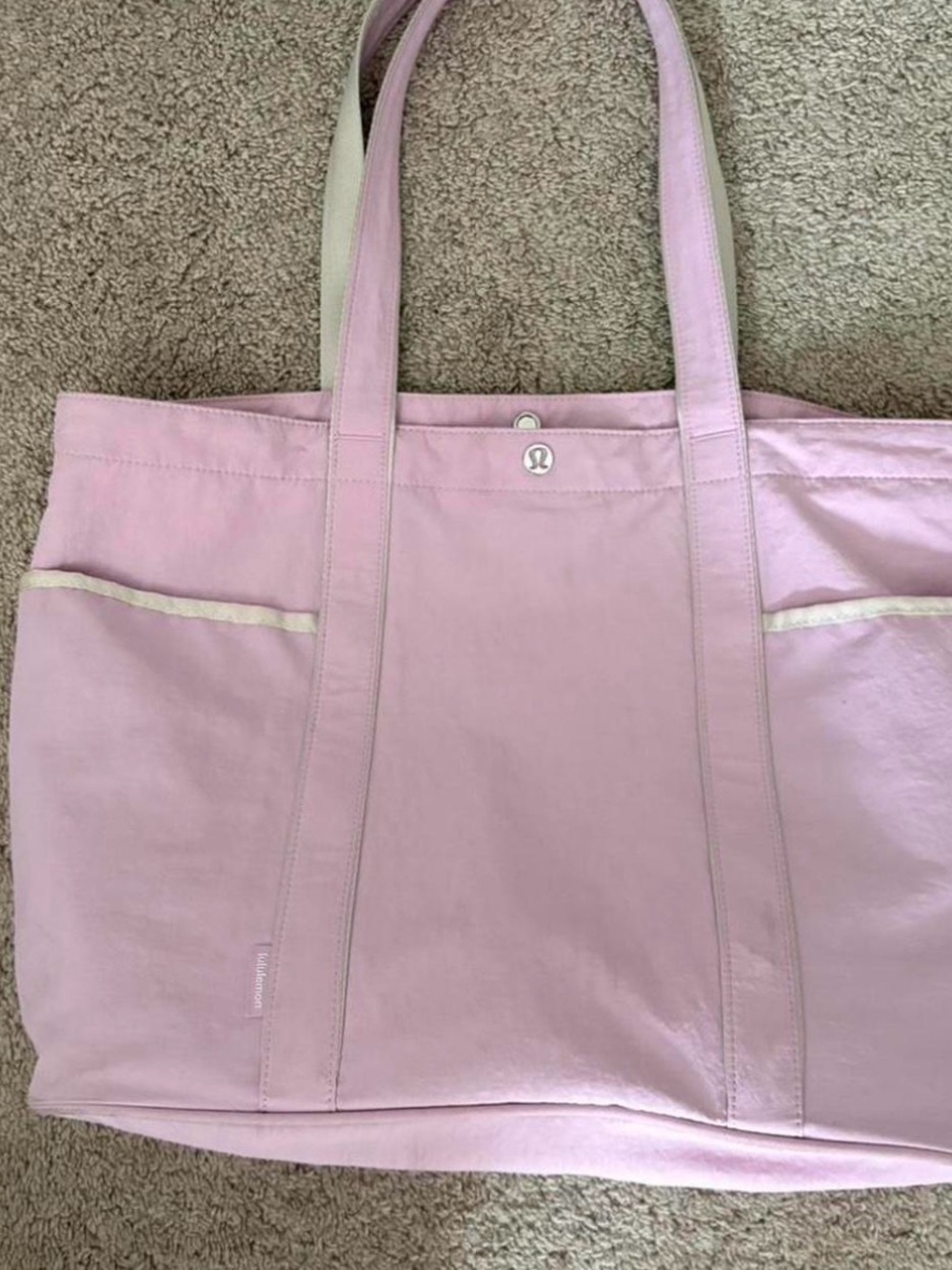 lululemon athletica Light Pink Canvas Tote with Exterior Pockets